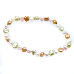 FPB1295-03: Stretch Bracelet 5.5mm Champagne Garden Party Flat Back Pearl