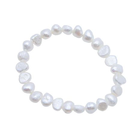 Pearl stretch bracelet on a white background Sku: FPB1295-07