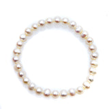 FPB1295-08: Stretch Bracelet 6-8mm White Potato Pearl