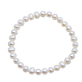 FPB1295-08: Stretch Bracelet 6-8mm White Potato Pearl