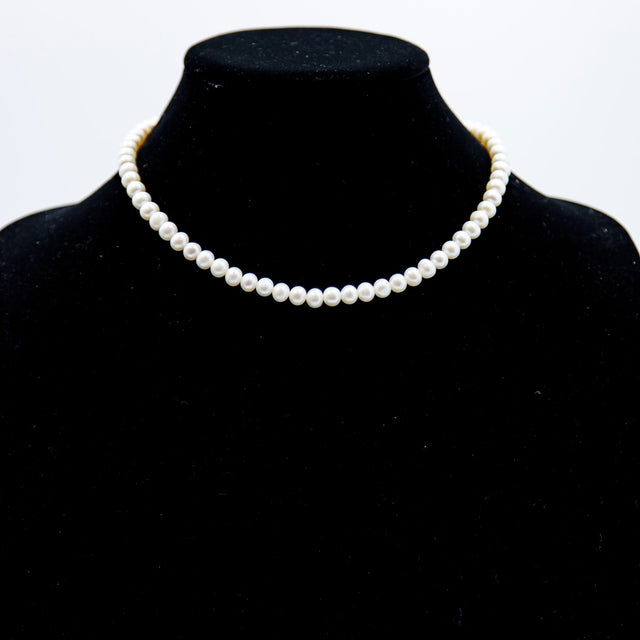 FPN1995-02: Pearl Necklace White/Cream 6.7mm Potato 16"