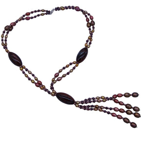 FPN1995-07: Sienna Dusk 16" Multi Strand Necklace W/ Clasp