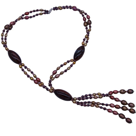 FPN1995-07: Sienna Dusk 16" Multi Strand Necklace W/ Clasp