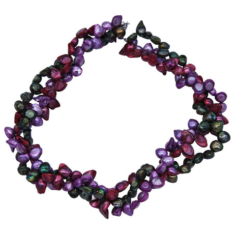 FPN1995-11: Wild Orchid Multi Strand 17" Necklace W/ Clasp
