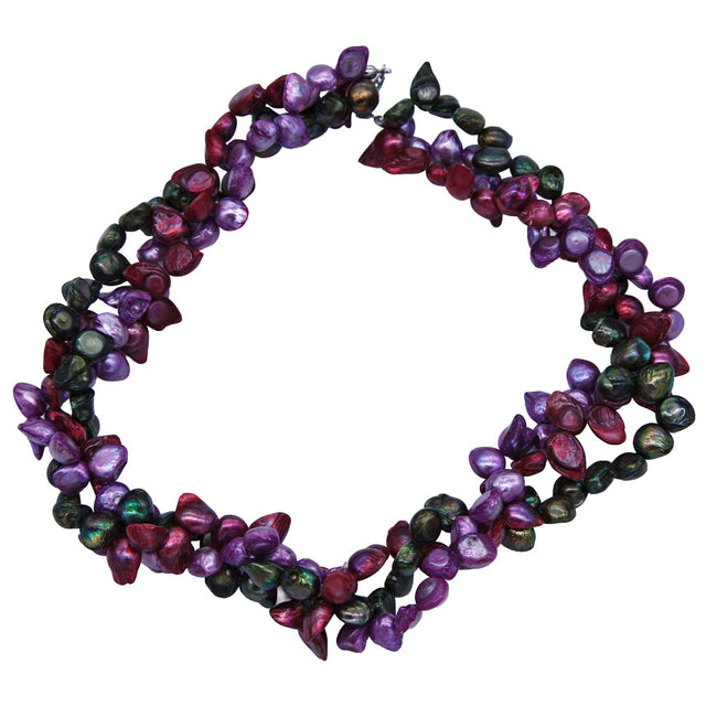 FPN1995-11: Wild Orchid Multi Strand 17" Necklace W/ Clasp