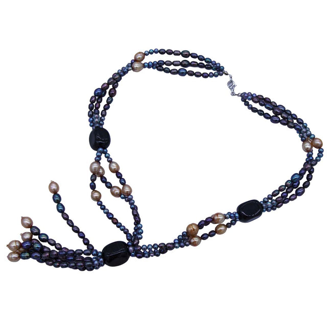 FPN1995-12:  Medusa Multi Strand 20" Necklace W/ Clasp