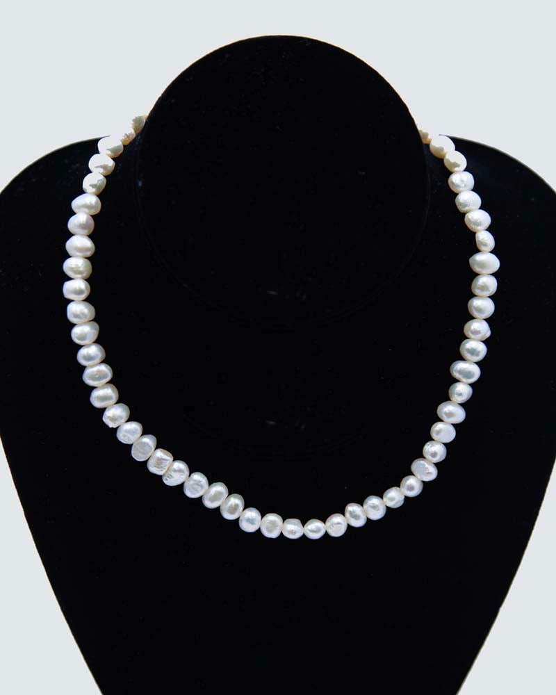 FPN2495-1: Pearl Necklace Flat Back 15 Inch