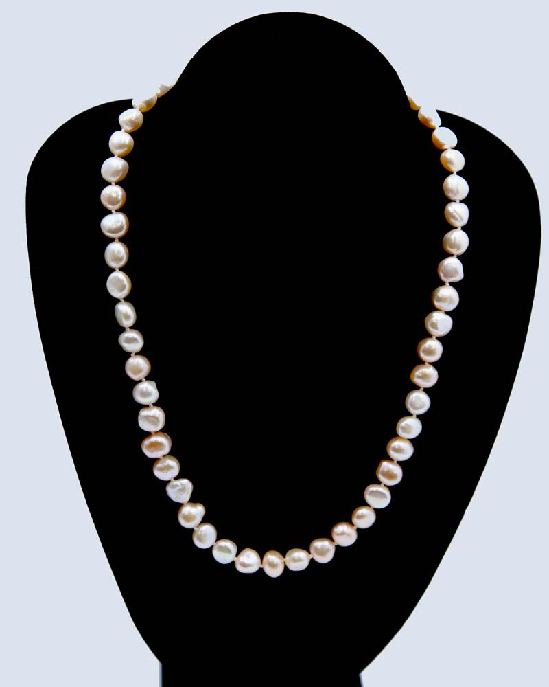 FPN3295-1: Necklace Peach&Cream Pearl 24"