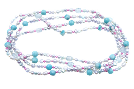 FPN3995-14: Pearl Necklace Unicorn's Lair 98" Rope No Clasp