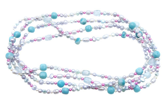 FPN3995-14: Pearl Necklace Unicorn's Lair 98" Rope No Clasp