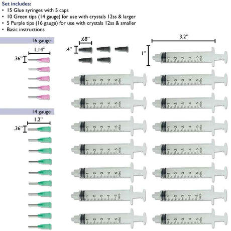 TL104-E15: Glue Syringe For E6000 15 Piece Set