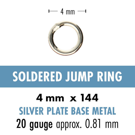JRS04SP: Soldered Jump Ring 4mm SPL 20GA 144PPK