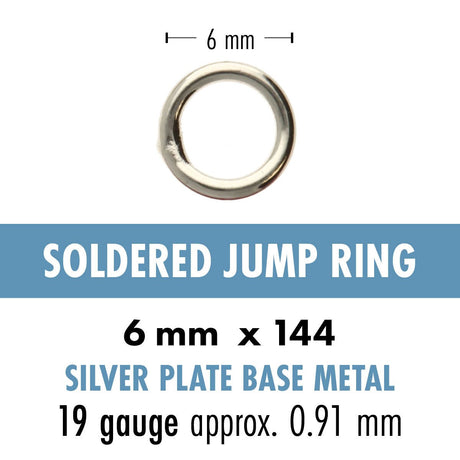 JRS06SP: Soldered Jump Ring 6mm SPL 19GA 144PC
