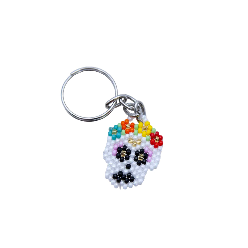 KY007: Beaded Sugar Skull Keychain