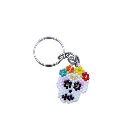 KY007: Beaded Sugar Skull Keychain