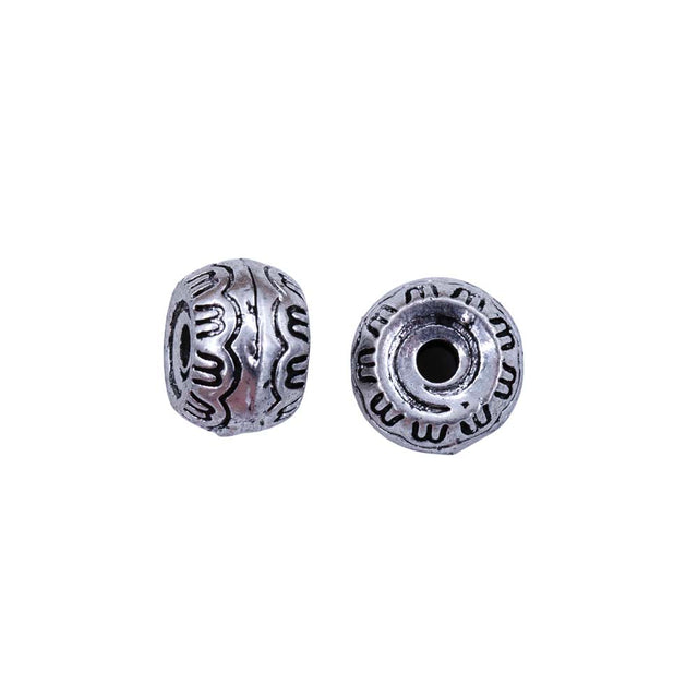 ME0639-S: Metal Rondelle Spacers w/ Design 6x9mm - 10pc