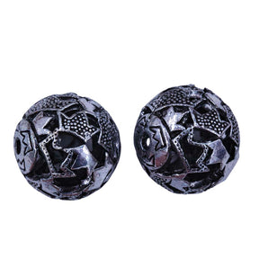 ME3066-S: Bead Round Crown Silver 14mm-4PC