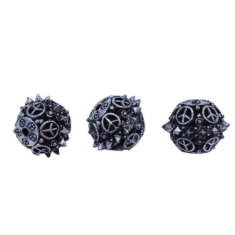 ME4173-S4: Bead Peace Sign/spikes Silver 14x17mm-3PC