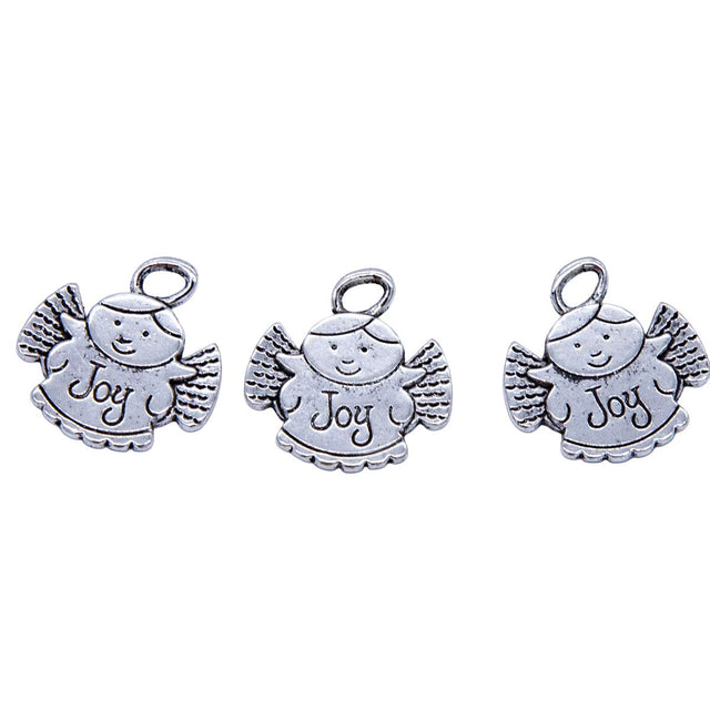 ME4320-S: CHARM Baby Angel w/ Joy Silver 25x25mm-3PC