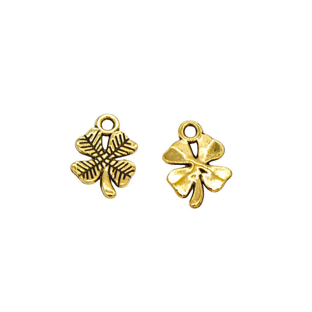 ME5001-G: Four Leaf Clover Pendant Gold 10x14 mm 5pc