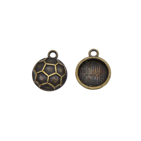 ME5006-AB: Football Pendant Bronze 15x12 mm 5pc