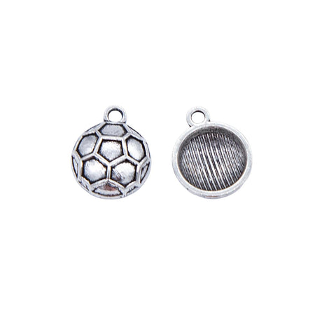 ME5006-AS: Football Pendant Antique Silver 15x12 mm 5pc