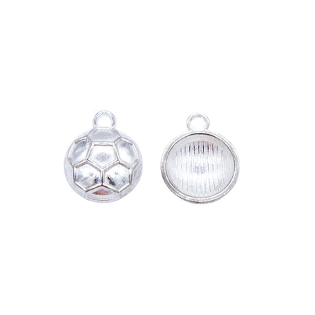 ME5006-S: Football Pendant Silver 15x12 mm 5pc