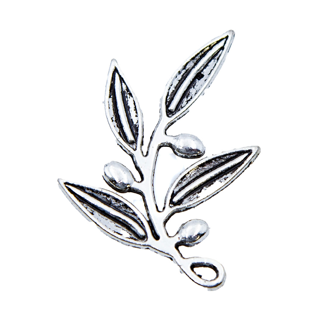ME5129-S: Charm Branch Silver 40x26mm - 5PCS