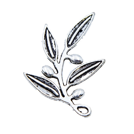 ME5129-S: Charm Branch Silver 40x26mm - 5PCS