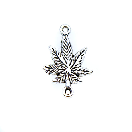 ME5631-S3: Marijuana Leaf Charm 2-Loop 24x15mm - 30 Pieces