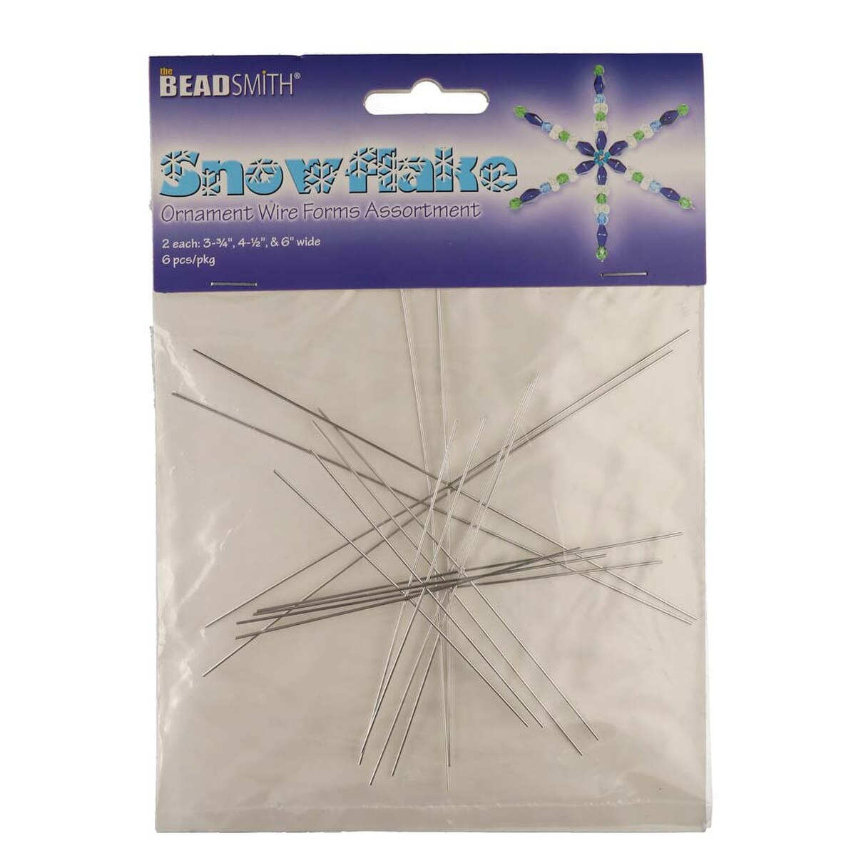 MS515-ASST: BeadSmith Wire Snowflake Form 6PC ASST