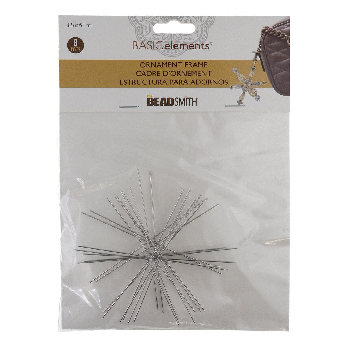 MS515: Wire Snowflake Ornament 3.75 Inch 8PPK