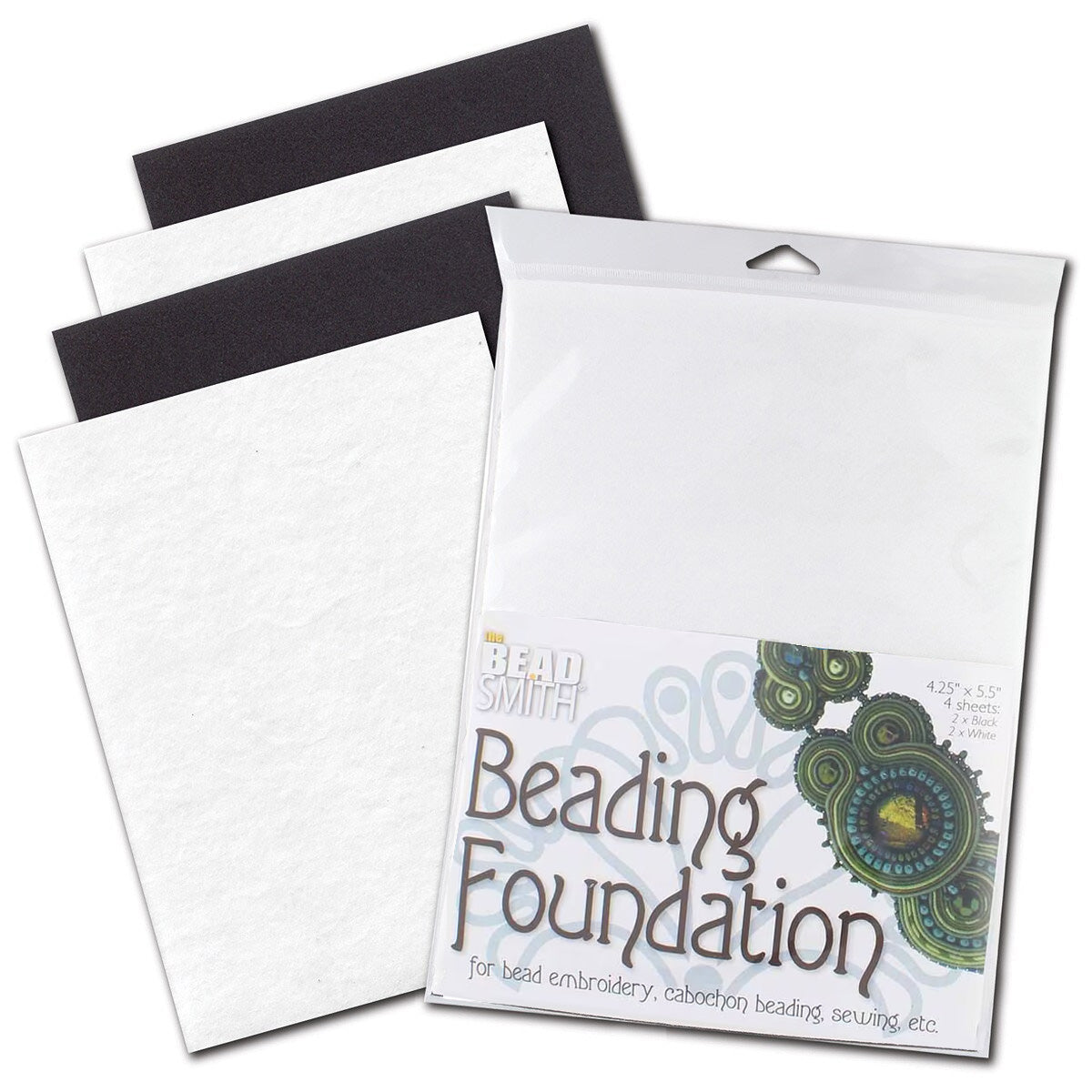 MS620-BWX4: Beading Foundation Black/White Mix 4.25x5.5 4PC
