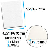 MS620-BWX4: Beading Foundation Black/White Mix 4.25x5.5 4PC