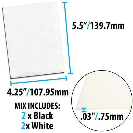 MS620-BWX4: Beading Foundation Black/White Mix 4.25x5.5 4PC
