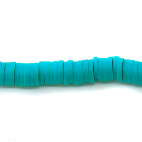PC986-6: Polymer Clay Heishi Emerald Sea Green 6mm