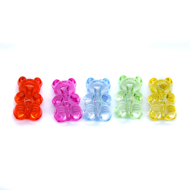PL206-GB: Acrylic Gummy Bear Asst 18x11mm 2mm Hole - 40PPK