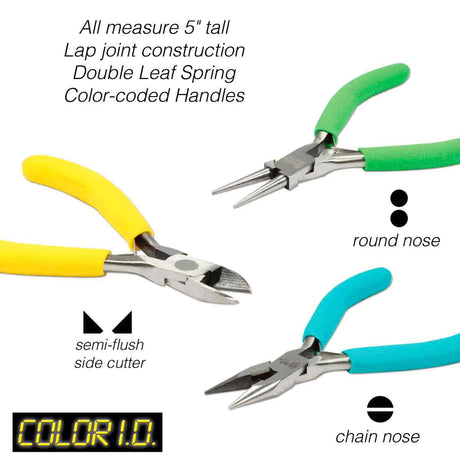 MS150: BeadSmith 3 Piece Economy Plier Set Cushion Grips