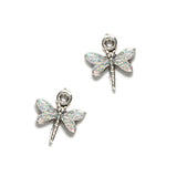 PW865-ES: Charm Dragonfly Glitter Epoxy Ant Pewter 14mm - 1EA