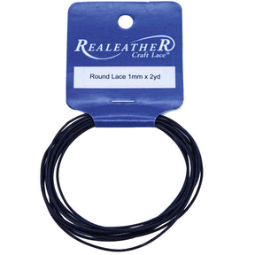 RL0102-0112: Round Leather Lace Hank Black 1mm 72in