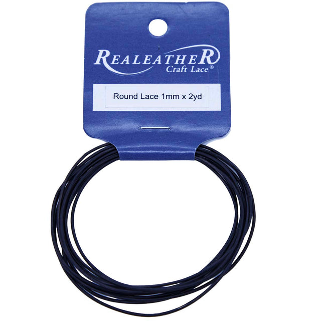 RL0102-0112: Round Leather Lace Hank Black 1mm 72in