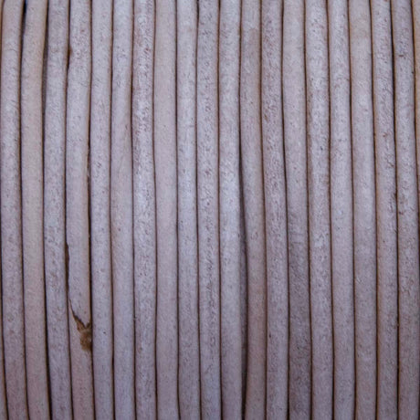 RL2520-0102: Round Leather Lace Spool Natural 2mm 25yds