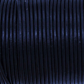 RL2520-0112: Round Leather Lace Spool Black 2mm 25yds