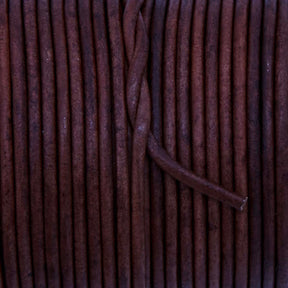 RL2520-0403: Round Leather Lace Spool Mahogany 2mm 25yds