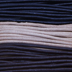 RLC00802-26: Round Lace Combo Black/Natural/Brown 2mm 8yds