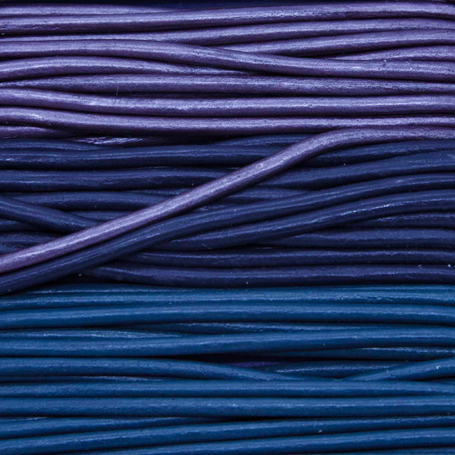 RLC00802-31: Round Lace Combo Purple/Navy/Teal 2mm 8yds
