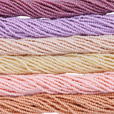 SB999-MX60: Czech Seed Bead Bundle Victorian Rose 11/0 6 colors