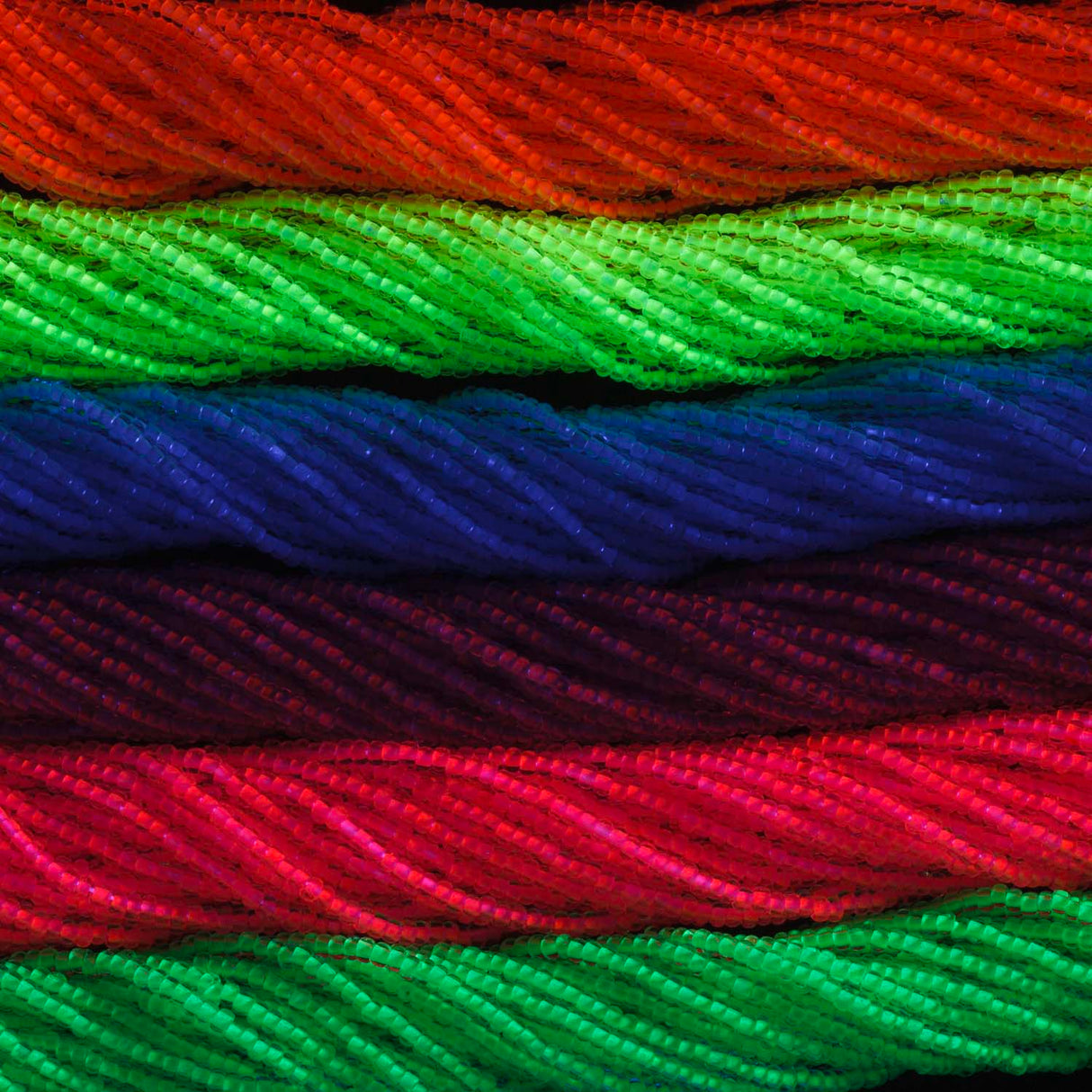 SB999-MX66: Czech Seed Bead Bundle Blacklight Rave 10/0 6 colors