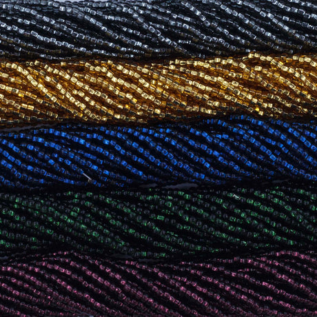 SB999-MX69: Czech Seed Bead Bundle Midnight Jewel Box 11/0 5 colors