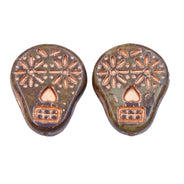 SK004: Sugar Skull - Bronze and Copper 19x16mm - 10 Pc